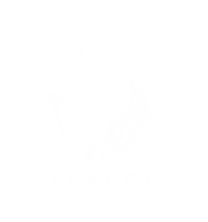 White logo featuring a stylized bird with a zigzag pattern above the text "TLALOC RESTORATION BUILDER LLC.